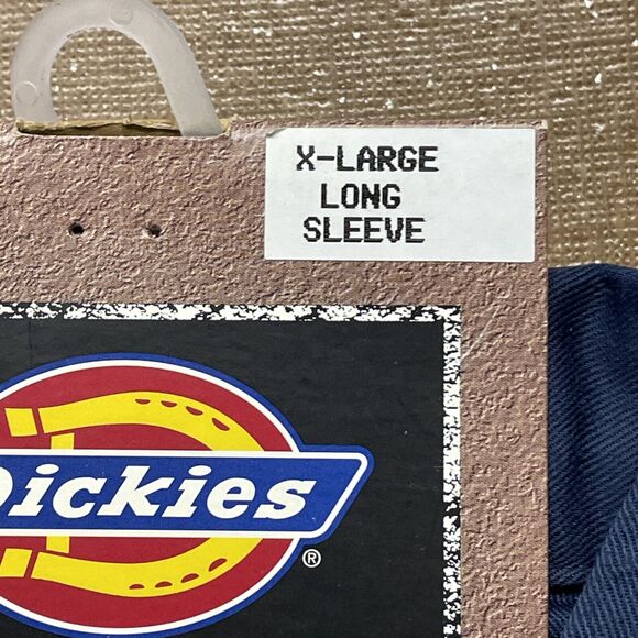 Dickies 574 Extra Long Tail Work Wear Shirt Mens XL Button Top Long Sleeve Blue - Picture 3 of 9